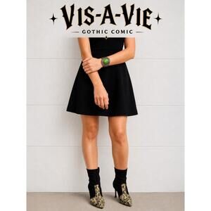 Vis-A-Vie Gothic Comic 3.5” Heeled Boots Sz. 8